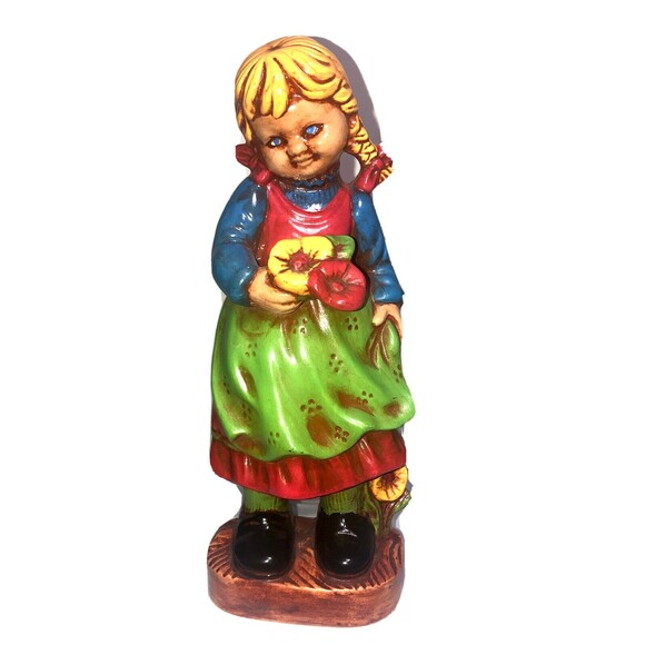 Other - Young Blue-eyed Blonde Girl Holding Flowers © 1972 CERAMICHROME Figure #34